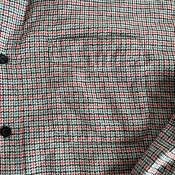 LL Bean Shirt Mens XL TALL Flannel Slightly Fitted Houndstooth Plaid 100% Cotton - Picture 4 of 8